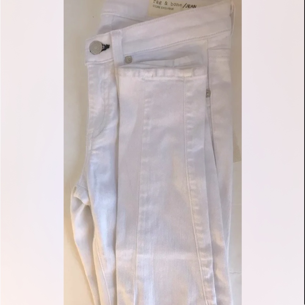 New Rag & Bone Store Exclusive Black White Jeans Women Denim Super Skinny 25 USA